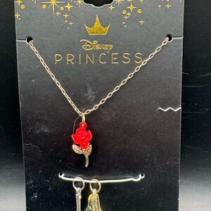 New! Disney Princess Interchangeable Multi Charm Necklace